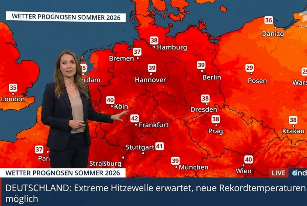 Wetterprognose Sommer 2026 mit extremer Hitzewelle in Deutschland